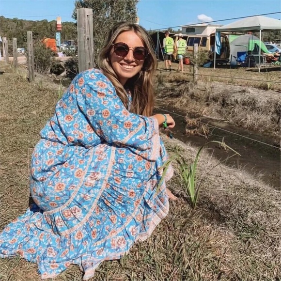 Bohemian Floral Wrap Dress - Picture 2 of 8